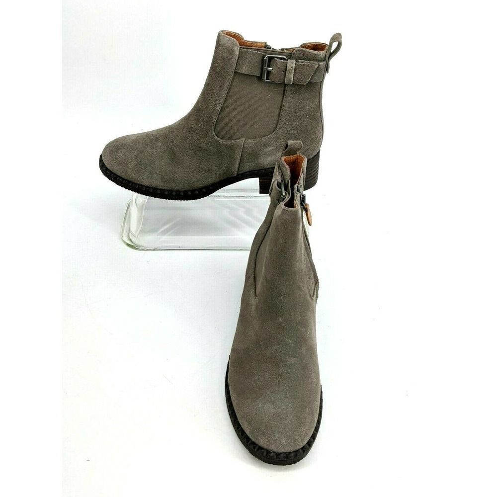 Gentle Souls Womens Size 9 Gray Suede Ankle Boot Best‎ Buckle Chelsea NEW